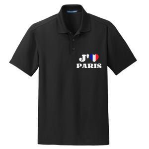 J'aime Paris France Flag French Heart I Love Paris Dry Zone Grid Polo