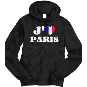 J'aime Paris France Flag French Heart I Love Paris Tie Dye Hoodie