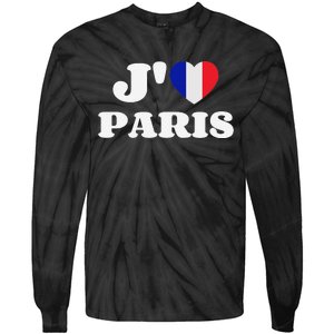 J'aime Paris France Flag French Heart I Love Paris Tie-Dye Long Sleeve Shirt