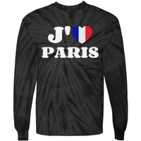 J'aime Paris France Flag French Heart I Love Paris Tie-Dye Long Sleeve Shirt