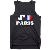 J'aime Paris France Flag French Heart I Love Paris Tank Top