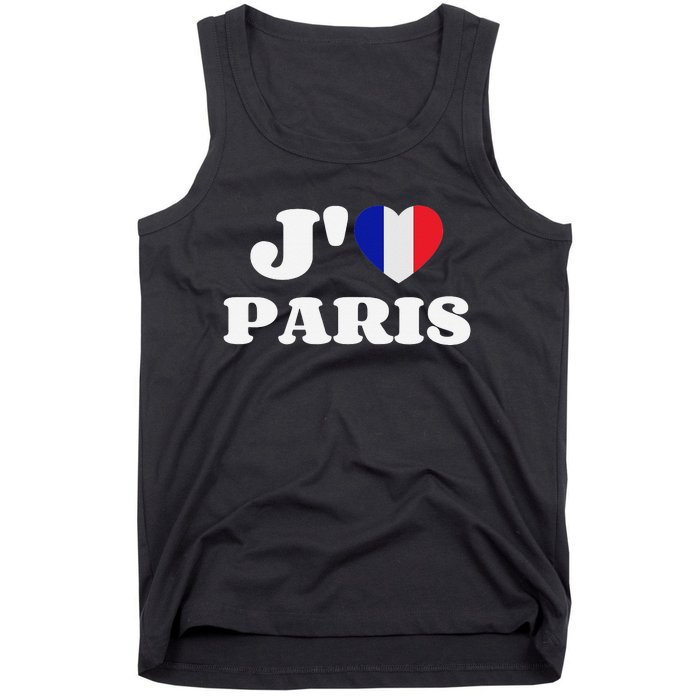 J'aime Paris France Flag French Heart I Love Paris Tank Top