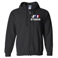 J'aime Paris France Flag French Heart I Love Paris Full Zip Hoodie