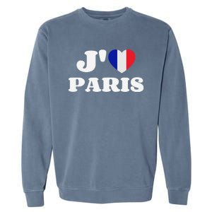 J'aime Paris France Flag French Heart I Love Paris Garment-Dyed Sweatshirt