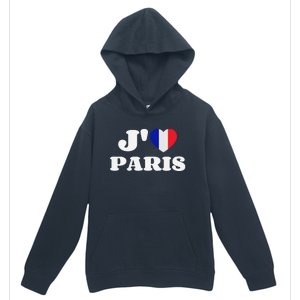 J'aime Paris France Flag French Heart I Love Paris Urban Pullover Hoodie