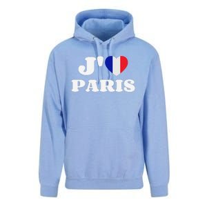 J'aime Paris France Flag French Heart I Love Paris Unisex Surf Hoodie