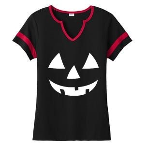 Jackolantern Pumpkin Face Halloween Costume Couple Funny Halloween Costume Ladies Halftime Notch Neck Tee