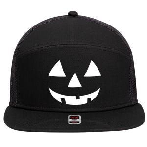 Jackolantern Pumpkin Face Halloween Costume Couple Funny Halloween Costume 7 Panel Mesh Trucker Snapback Hat