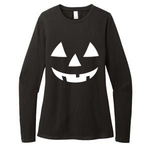 Jackolantern Pumpkin Face Halloween Costume Couple Funny Halloween Costume Womens CVC Long Sleeve Shirt