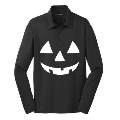 Jackolantern Pumpkin Face Halloween Costume Couple Funny Halloween Costume Silk Touch Performance Long Sleeve Polo