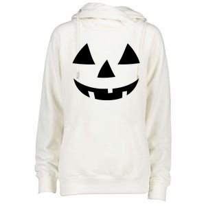 Jackolantern Pumpkin Face Halloween Costume Couple Funny Halloween Costume Womens Funnel Neck Pullover Hood