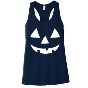 Jackolantern Pumpkin Face Halloween Costume Couple Funny Halloween Costume Women's Racerback Tank