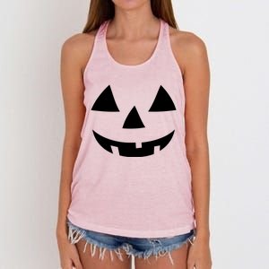 Jackolantern Pumpkin Face Halloween Costume Couple Funny Halloween Costume Women's Knotted Racerback Tank