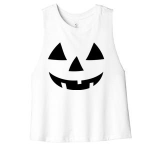 Jackolantern Pumpkin Face Halloween Costume Couple Funny Halloween Costume Women's Racerback Cropped Tank