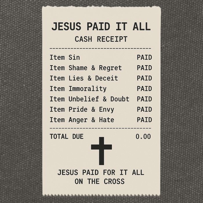 Jesus Paid For It All Jesus Receipt Cotton Canvas Backpack
