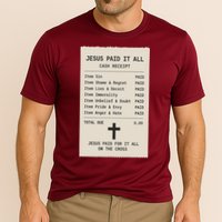 Jesus Paid For It All Jesus Receipt Cooling Performance Crew T-Shirt
