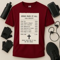 Jesus Paid For It All Jesus Receipt Cooling Performance Crew T-Shirt