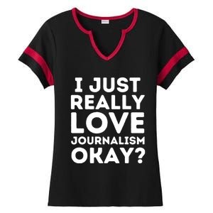 Journalism Professor Funny Journalism Student Journalist Gift Ladies Halftime Notch Neck Tee