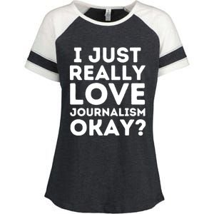 Journalism Professor Funny Journalism Student Journalist Gift Enza Ladies Jersey Colorblock Tee