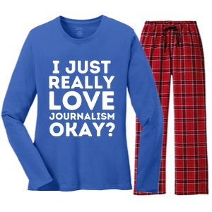 Journalism Professor Funny Journalism Student Journalist Gift Women's Long Sleeve Flannel Pajama Set 