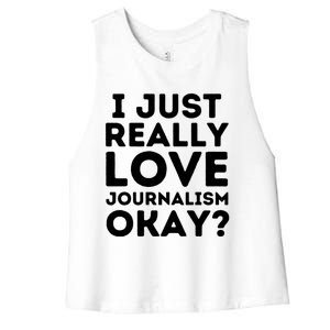 Journalism Professor Funny Journalism Student Journalist Gift Women's Racerback Cropped Tank