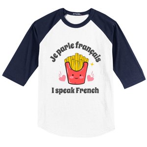 Je Parle Francais I Speak French French Speakers Learners Gift Baseball Sleeve Shirt