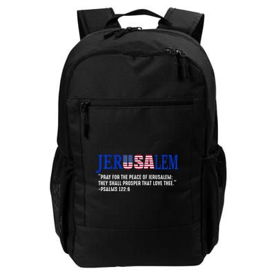 JERUSALEM Pray For the Peace Of Jerusalem US Israel Flag Backpack