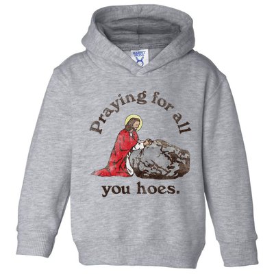Jesus Praying For All You Hoes Humor Christian Toddler Hoodie