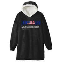 JERUSALEM Pray For the Peace Of Jerusalem US Israel Flag Hooded Wearable Blanket