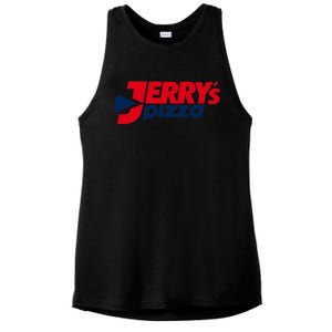 Jerry's Pizza Funny Viral Logo Recycle Romania Sarcasm Humor Ladies PosiCharge Tri-Blend Wicking Tank