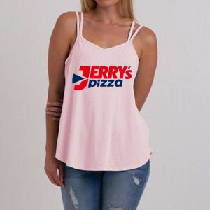 Jerry's Pizza Funny Viral Logo Recycle Romania Sarcasm Humor Women's Strappy Tank