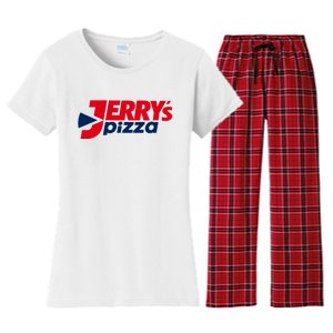 Jerry's Pizza Funny Viral Logo Recycle Romania Sarcasm Humor Women's Flannel Pajama Set