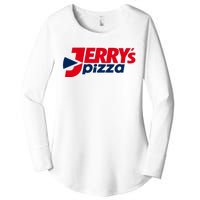 Jerry's Pizza Funny Viral Logo Recycle Romania Sarcasm Humor Women's Perfect Tri Tunic Long Sleeve Shirt