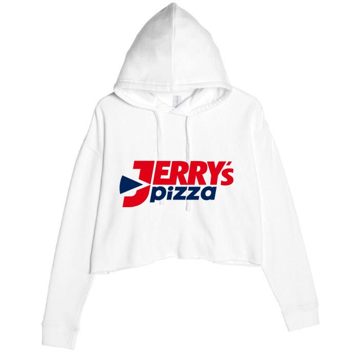 Jerry's Pizza Funny Viral Logo Recycle Romania Sarcasm Humor Crop Fleece Hoodie