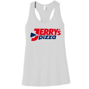 Jerry's Pizza Funny Viral Logo Recycle Romania Sarcasm Humor Women's Racerback Tank