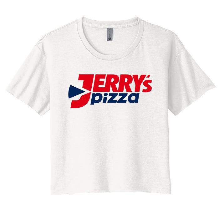 Jerry's Pizza Funny Viral Logo Recycle Romania Sarcasm Humor Women's Crop Top Tee