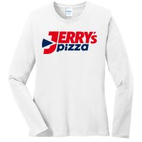 Jerry's Pizza Funny Viral Logo Recycle Romania Sarcasm Humor Ladies Long Sleeve Shirt