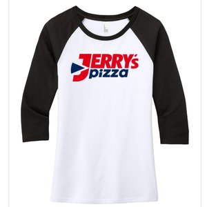 Jerry's Pizza Funny Viral Logo Recycle Romania Sarcasm Humor Women's Tri-Blend 3/4-Sleeve Raglan Shirt