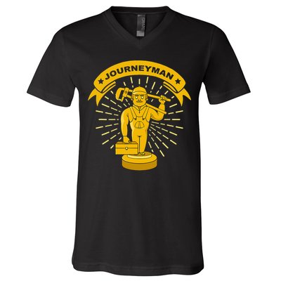 Journeyman Plumber Gift Trophy Statue Plumbing V-Neck T-Shirt