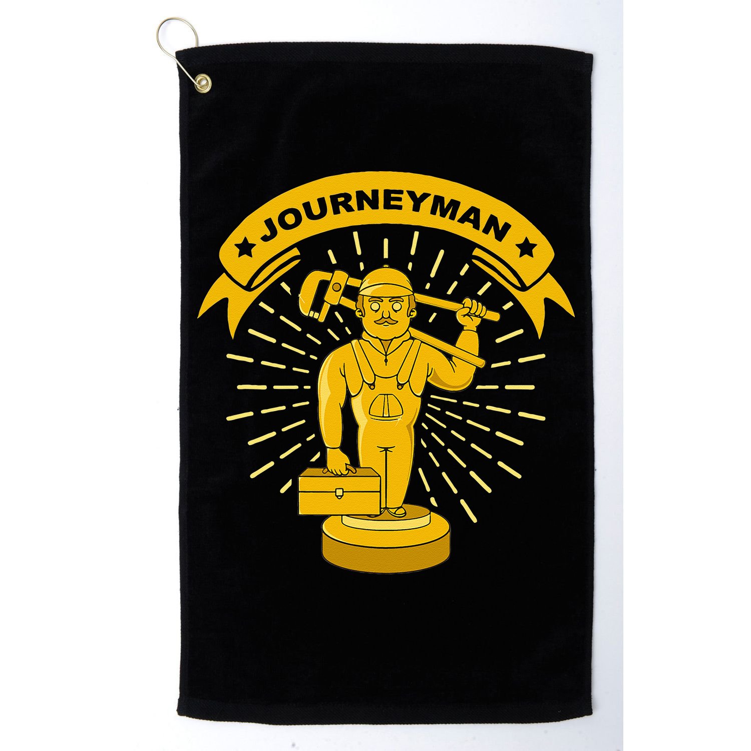 Journeyman Plumber Gift Trophy Statue Plumbing Golf Towel