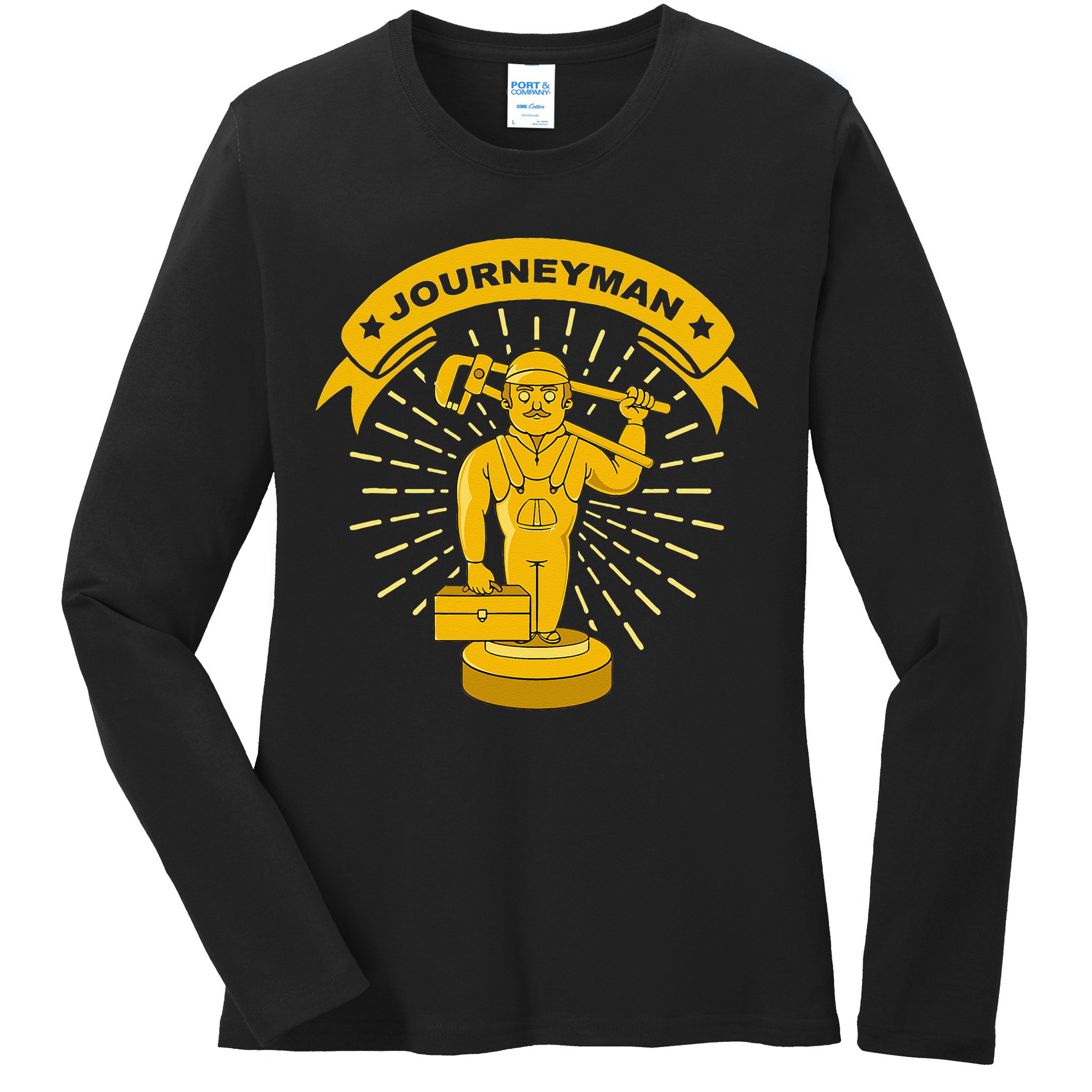 Journeyman Plumber Gift Trophy Statue Plumbing Ladies Long Sleeve Shirt