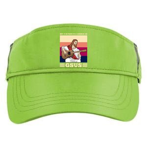 Jesus Playing Guitar Design My Favorite Chord Is Gsus Funny Gift Adult Drive Performance Visor