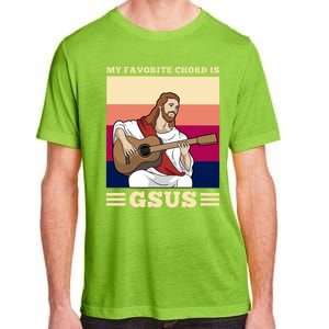 Jesus Playing Guitar Design My Favorite Chord Is Gsus Funny Gift Adult ChromaSoft Performance T-Shirt