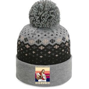 Jesus Playing Guitar Design My Favorite Chord Is Gsus Funny Gift The Baniff Cuffed Pom Beanie