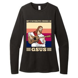 Jesus Playing Guitar Design My Favorite Chord Is Gsus Funny Gift Womens CVC Long Sleeve Shirt