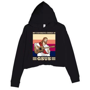 Jesus Playing Guitar Design My Favorite Chord Is Gsus Funny Gift Crop Fleece Hoodie