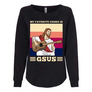 Jesus Playing Guitar Design My Favorite Chord Is Gsus Funny Gift Womens California Wash Sweatshirt