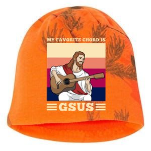 Jesus Playing Guitar Design My Favorite Chord Is Gsus Funny Gift Kati - Camo Knit Beanie