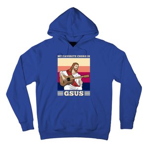 Jesus Playing Guitar Design My Favorite Chord Is Gsus Funny Gift Hoodie