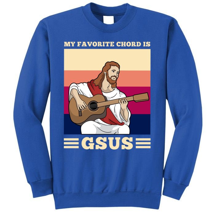 Jesus Playing Guitar Design My Favorite Chord Is Gsus Funny Gift Sweatshirt